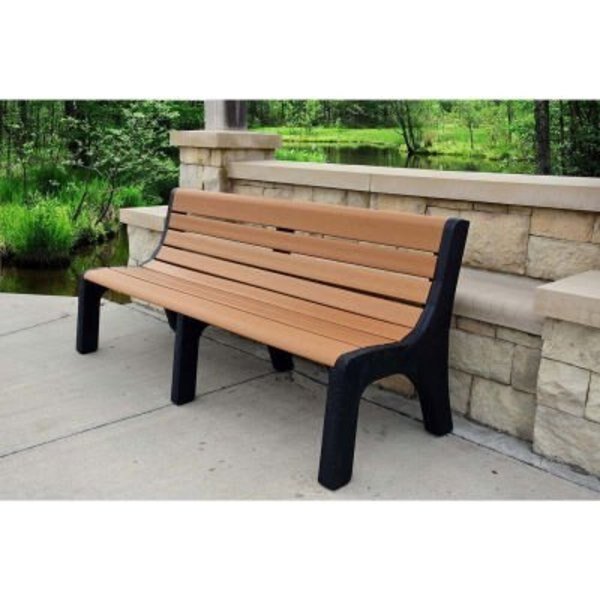Frog Furnishings 4' Recycled Plastic Bench w/ Back, Cedar, Jayhawk Plastics, Mfr#: PB 4CEDNEW
