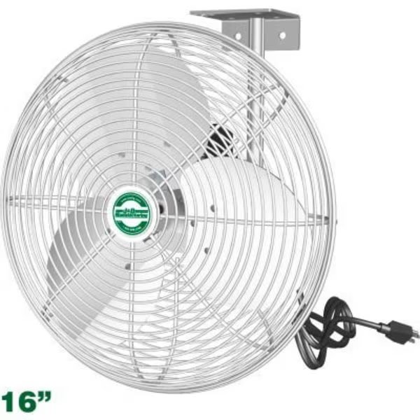 J&D Manufacturing 16in EZ Breeze HAF Basket Fan w/ Bracket & 10in Cord, 1,710 CFM, 1/10 HP, J & D Mfg, Mfr#: VDB16G