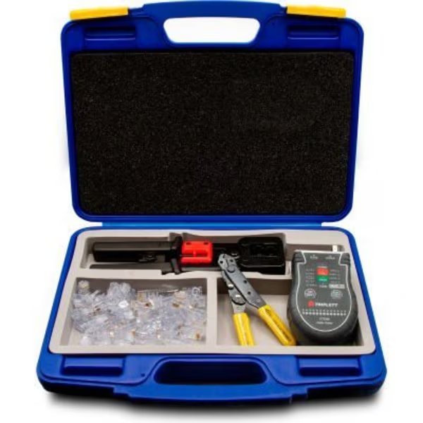 Triplett High-Speed, Pass-Thru RJ45 Tool Kit w/ Crimp Tool, Connectors, Wire Cutter, Cable Testers, Jewell Instruments Paper, Mfr#: HS-TK