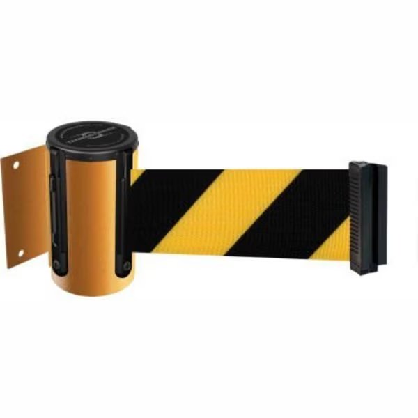 Tensabarrier Wall Mount Retractable Belt Barrier, Yellow Case W/13' Black/Yellow Belt, Lawrence Metal Prod., Mfr#: 896-STD-35-MAX-NO-D4X-C