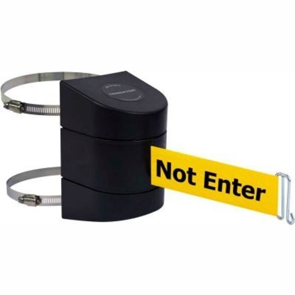 Tensabarrier Warehouse Retractable Belt Barrier, Black Case W/15' Yellow inCautionin Belt, Lawrence Metal Prod., Mfr#: 897-15-C-33-NO-YAX-A