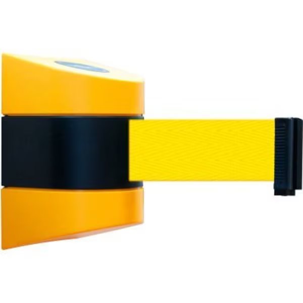 Tensabarrier Magnetic Retractable Belt Barrier, Yellow Case W/15' Yellow Belt, Lawrence Metal Prod., Mfr#: 897-15-M-35-Y5-D