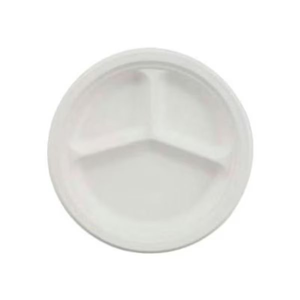 HUHVISTA, 3-Comp. Classic Paper Plates, 9 1/4in Dia., White, 500/Carton, Chinet, Mfr#: HUH VISTA