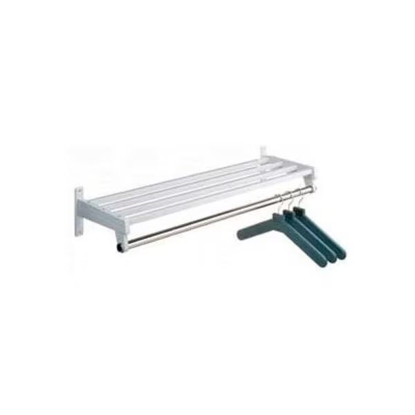 24inW Wall Mounted Hanger Style Coat Rack, Gray, Magnuson Group, Mfr#: DS2H-MG