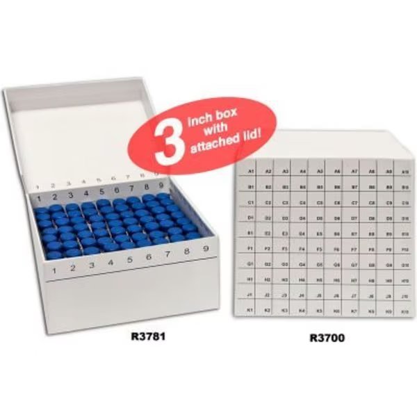 MTC Bio FlipTop Cardboard Freezer Box with Hinged Lid, 81 Place, White, 5 Pack, Mtc Bio, Mfr#: R2781