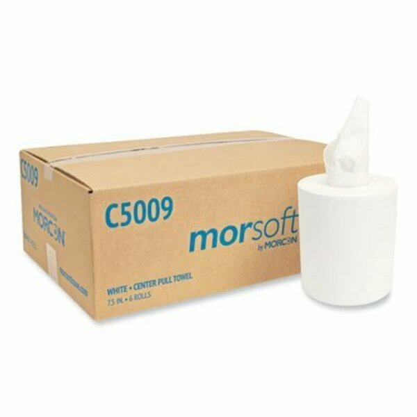 MORSOFT CENTER-PULL ROLL TOWELS, 2-PLY, 8in DIA., 500 SHEETS/ROLL, 6 ROLLS/CARTON, PK3000, Morcon, Mfr#: C5009