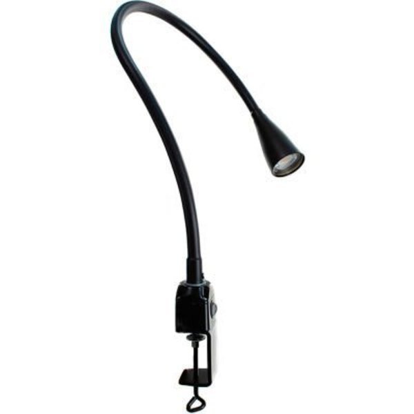 Moffatt 18in Long Flexible Arm, 7 Watt LED Task Lamp w/ 2in Opening C-Clamp Base, Black, Moffatt Products, Mfr#: 94530
