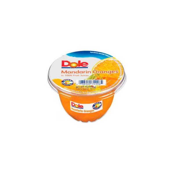 Dole® Fruit Cups, Mandarin Orange, 7 oz, 12/Carton, Marjack, Mfr#: DFC74206011