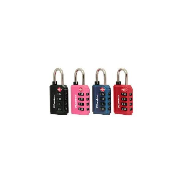 Master Lock No 4691DWD TSAAccept SetYour Own Combination Zinc Padlock  Assorted Colors, Master Lock, Mfr#: 4691DWD