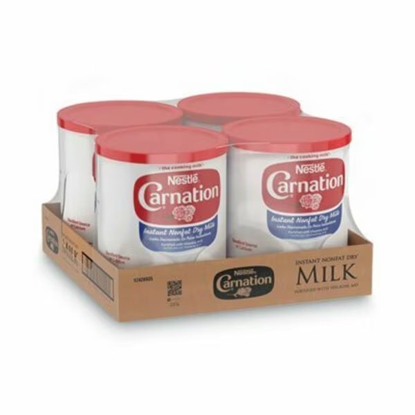 Instant Nonfat Dry Milk, Unsweetened, 22.75 Oz Canister, 4PK, Nestle, Mfr#: 22928CT