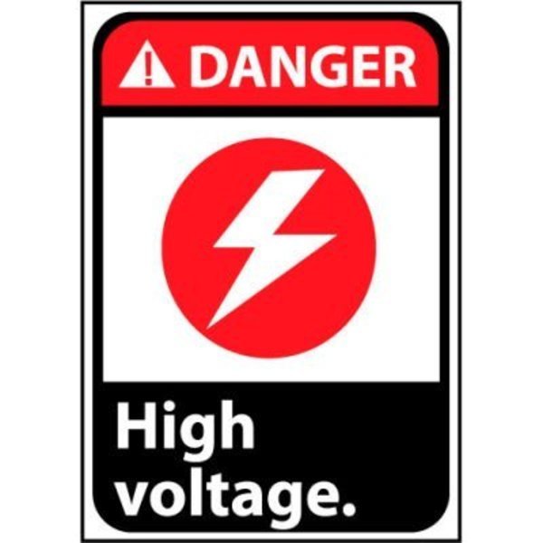 Danger Sign 14x10 Aluminum - High Voltage, National Marker Co, Mfr#: DGA10AB