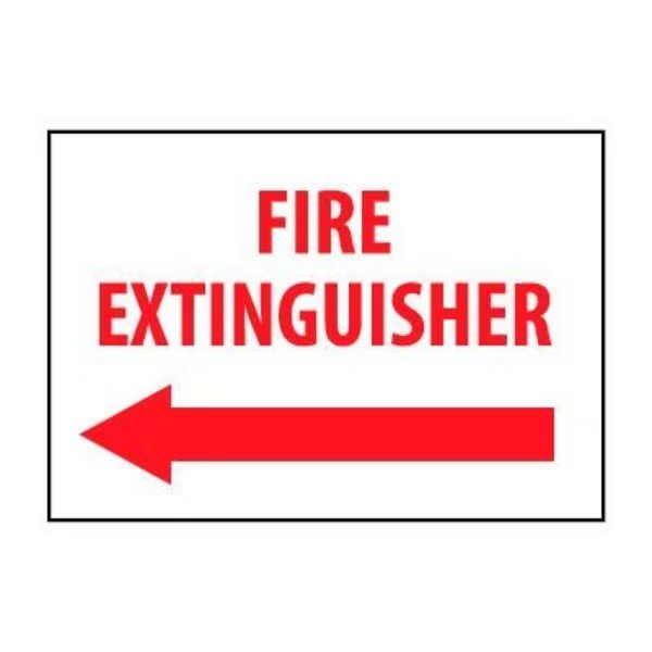 Fire Safety Sign - Fire Extinguisher with Left Arrow - Plastic, National Marker Co, Mfr#: M419RB