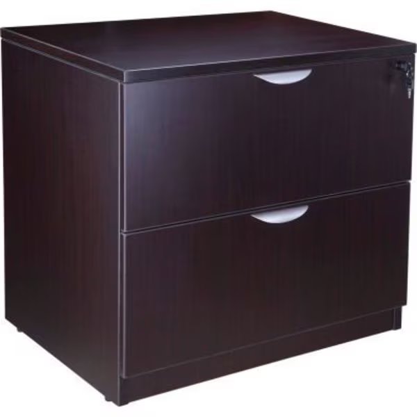Boss 2-Drawer Lateral File - 31inW x 22inD - Mocha, Boss Office Products, Mfr#: N112-MOC