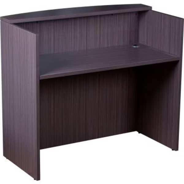 Boss Glazed Reception Desk - 48inW x 26inD x 41.5inH - Driftwood, Boss Office Products, Mfr#: N168-DW