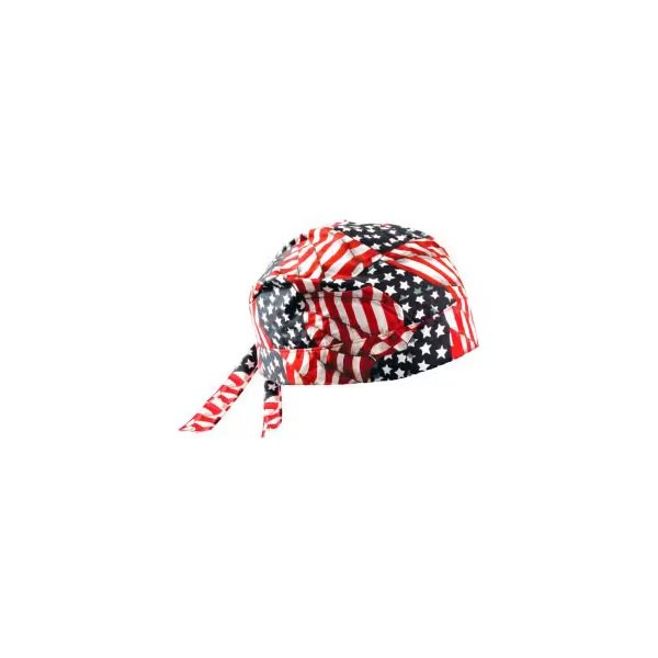 Regular Tie Hat With Elastic Rear Band Wavy Flag, 12 Pack, , Occunomix, Mfr#: TN5-WAV