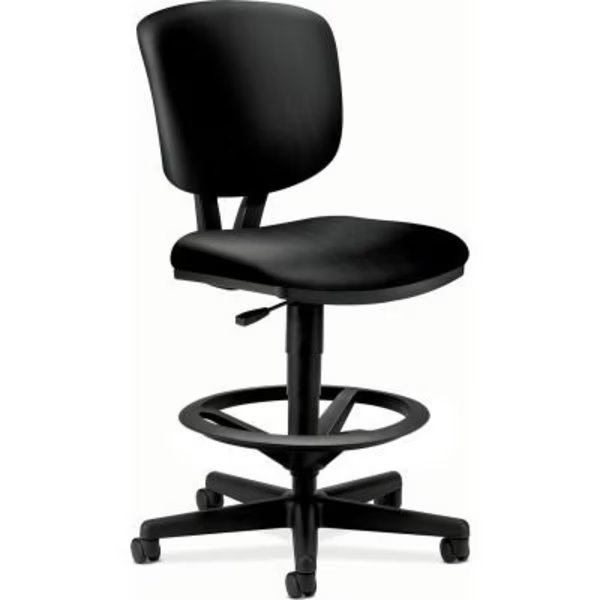 HON Volt Task Stool - Leather Office Stool for Standing Desk - Black, Ofm., Mfr#: HON5705SB11T