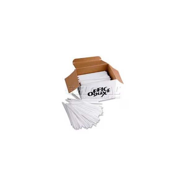 Office Snax OFXSTR5 - Stirrers, 5"L, Plastic, 1,000/Box, White, Office Snax, Mfr#: OFXSTR5