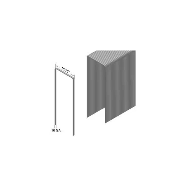 16 Gauge Staple - 1in Length - 15/16in Crown - Galvanized Steel - Pkg of 10000, Prebena, Mfr#: WT25CNKHA