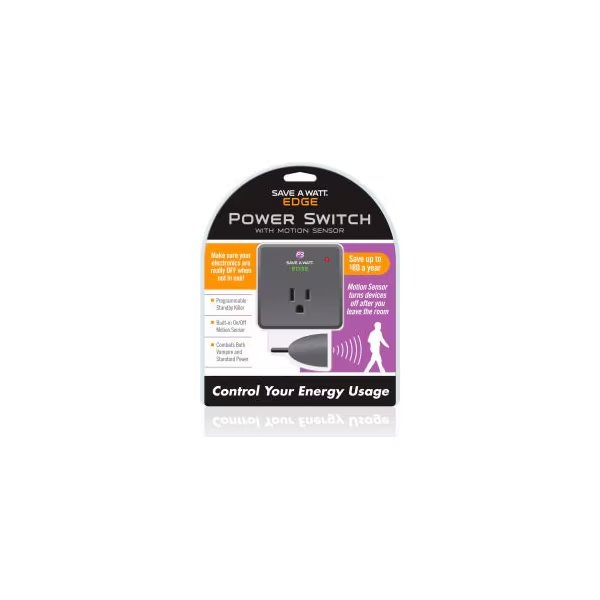 Save A Watt Edge, 2-1/2inL x 2-1/2inW x 2-2/7inH, 10A, Gray, P3 International, Mfr#: P4170