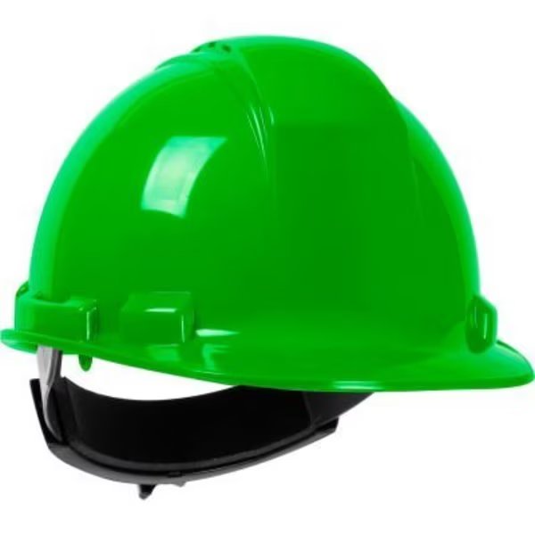 Whistler Cap Style Hard Hat HDPE Shell, Vented 4-Pt Textile Suspension, Ratchet Adjustment, Lime, Pip, Mfr#: 280-HP241RV-45