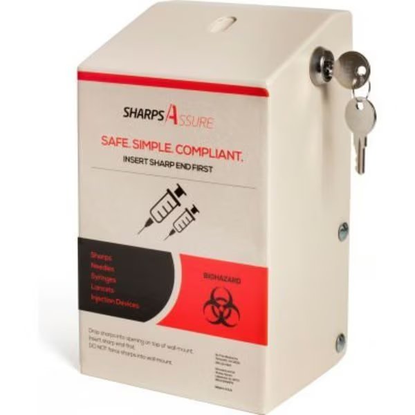 Wall Mount Enclosure with Lock and Key, For 1 Qt. WD Series Sharps Containers, Post Medical, Mfr#: 110-S