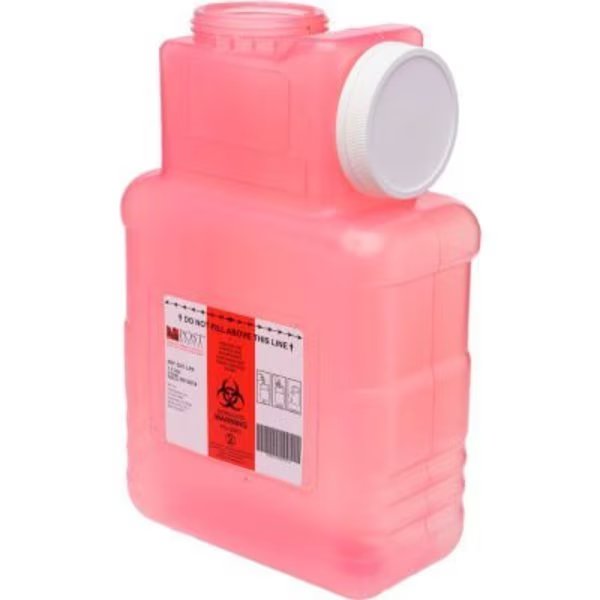 1.5 Gallon Leak-tight Sharps Container with Locking Screw Cap, Translucent Red, 22/CS, Post Medical, Mfr#: 2201-LPR-22