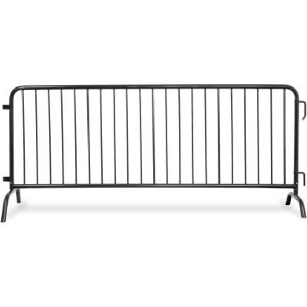 Queue Solutions CrowdMaster 1000 Steel Barricade, 100inL x 43inH, Bridge Feet, Black, Queue Solutions, Mfr#: BARR8-BR-BK