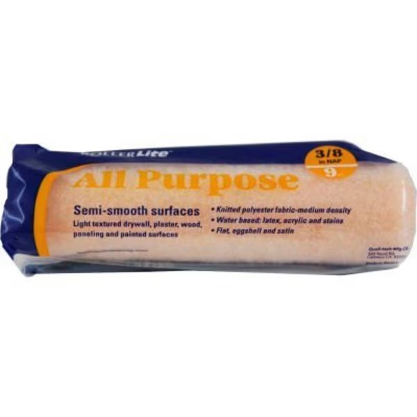 RollerLite 9in x 3/8in Medium Density 100% Polyester Roller Cover, 24/Case -, Quali-Tech Mfg, Mfr#: 9AP038