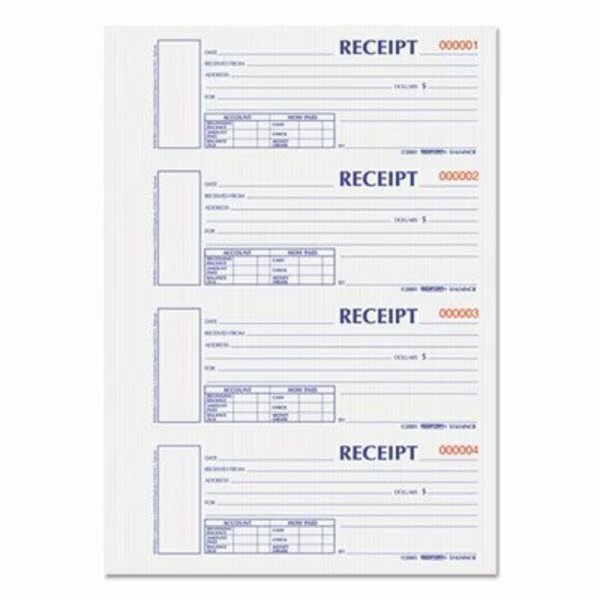 Rediform, Hardcover Numbered Money Receipt Book, 6 7/8 X 2 3/4, Two-Part, 300 Forms, Rediform Office Product, Mfr#: S1654NCR