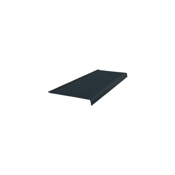 Vinyl Light Duty Ribbed Stair Tread Square Nose 12.41in x 48in Black, Roppe, Mfr#: 48161P100