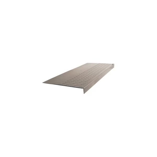 Rubber Raised Circular Stair Tread Square Nose 12.06in x 48in Pewter, Roppe, Mfr#: 48983P178