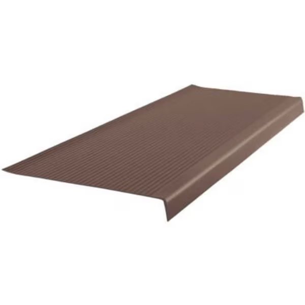 Vinyl Light Duty Ribbed Stair Tread Square Nose 12.41in x 72in Light Brown, Roppe, Mfr#: 72162P147