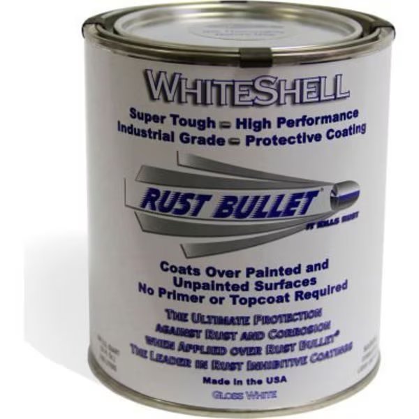Rust Bullet WhiteShell Protective Coating and Topcoat Quart Can, Rust Bullet Llc, Mfr#: WSQ
