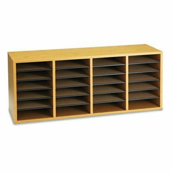 Safco, Wood/laminate Sorter, 24 Sections, 39 1/4 X 11 3/4 X 16 1/4, Medium Oak, Safco, Mfr#: 9423MO