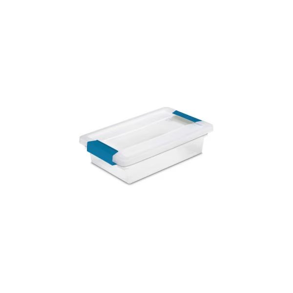 Sterilite Small Clip Clear Storage Box With Latched Lid 19618606 - 11"L x 6-5/8"W x 2-3/4"H, Sterilite, Mfr#: 19618606
