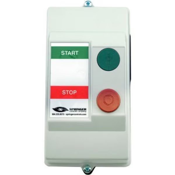 NEMA 4X Enclosed Motor Starter, 16A, 3PH, Direct Online, Start/Stop, 100-250V, 10-13A, Springer Controls Co, Mfr#: AF1606P1G-3G