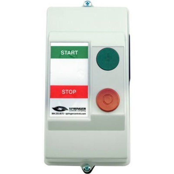 NEMA 4X Enclosed Motor Starter, 16A, 3PH, Start/Stop, 24-60V, 13-16A, Springer Controls Co, Mfr#: AF1606P2G-1H