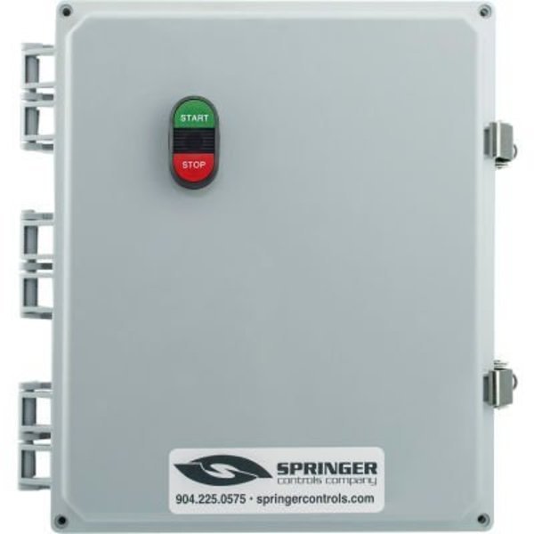 NEMA 4X Enclosed Motor Starter, 65A, 1PH, Direct Online, Start/Stop, 100-250V, 44-53A, Springer Controls Co, Mfr#: AF6516P1K-3R