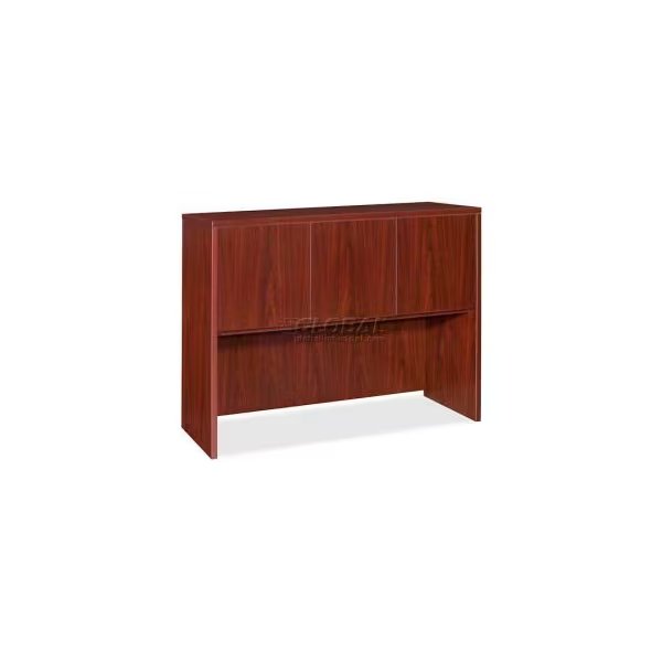 Lorell® Hutch With Doors - 48"W x 17"D x 36"H - Mahogany - Essentials Series, Sp Richards, Mfr#: LLR69384