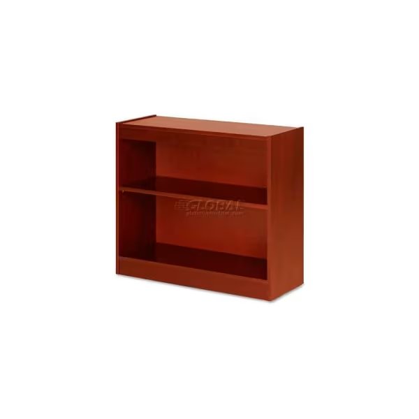 Lorell® 2-Shelf Panel End Hardwood Veneer Bookcase, 36"W x 12"D x 30"H, Cherry, Sp Richards, Mfr#: LLR89050