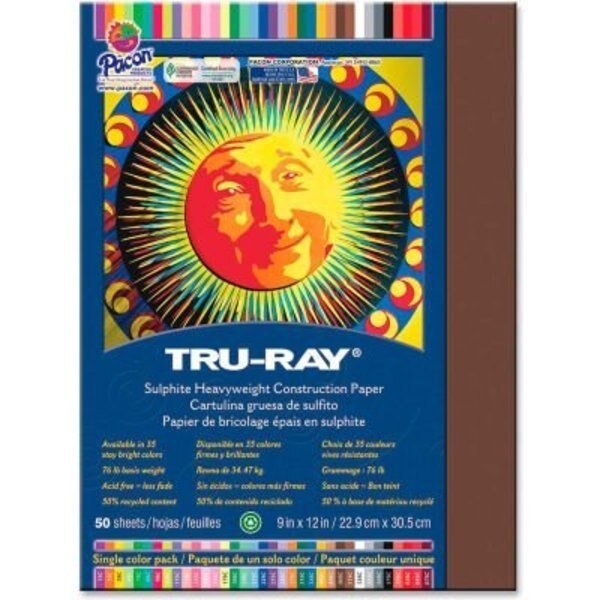 Pacon Tru-Ray Sulphite Construction Paper, 12inx9in, Dark Brown, 50 Sheets, Pacon, Mfr#: 103024