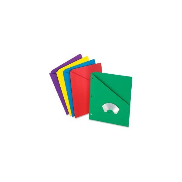 Pendaflex Essentials Slash Pocket Folder, 8-1/2inW x 11inH, Multi, 25/PK, Esselte Pendaflex., Mfr#: 32940