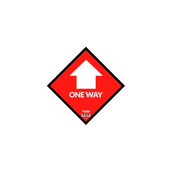 GEC™ Red One Way Adhesive Sign, 12" Square, Vinyl, The Magnet Group, Mfr#: CP005805