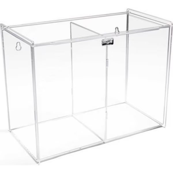Double Face Mask Dispenser, Safety Apparel Holder, Acrylic, Clear, 12inW x 9inH x 6inD, Trippnt, Mfr#: 50778