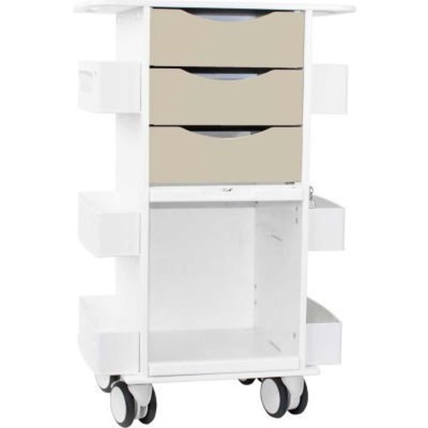 Core DX Cart with Clear Sliding Door, 23inW x 19inD x 35inH, Almond Beige, Trippnt, Mfr#: 53371