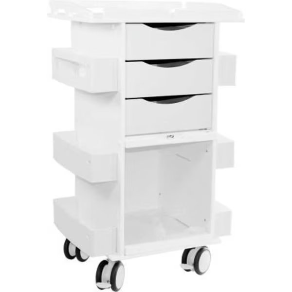 Core DX Storage Cart with Security Railed Top and Clear PETG Sliding Door, Trippnt, Mfr#: 53504