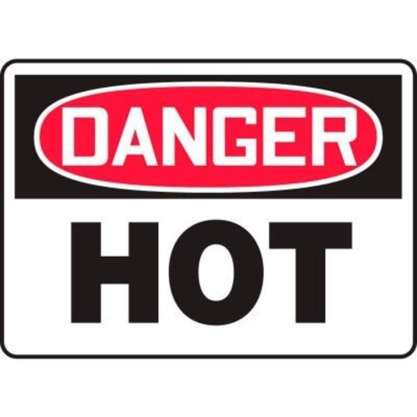 Accuform Danger Sign, Hot, 10inW x 7inH, Aluminum, Accuform, Mfr#: MCPG019VA