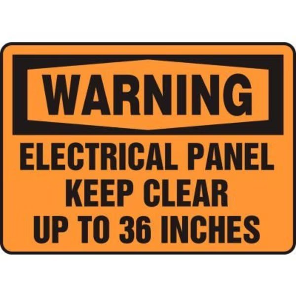 Accuform Warning Sign, Electrical Panel Keep Clear Up To 36 Inches, 10inW x 7inH, Plastic, Accuform, Mfr#: MELC309VP
