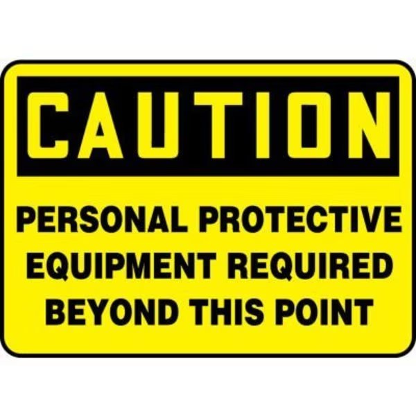 Accuform Caution Sign, Personal Protective Equipment Required, 14inW x 10inH, Adhesive Vinyl, Accuform, Mfr#: MPPA656VS