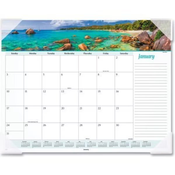 AT-A-GLANCE Seascape Panoramic Desk Pad, 22 x 17, 2022, At-A-Glance, Mfr#: 89803